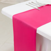 Scuba Polyester 12"x108" Table Runner Fuchsia - Wrinkle-Free Table Linen