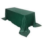 Sequin 90"x132" Rectangle Tablecloth Hunter Emerald Green - Seamless Sparkly Table Cover