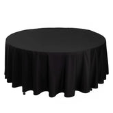 Scuba Round 108" Tablecloth Black - Wrinkle Free & Stain Resistant Table Cover for Exquisite Events