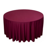 Scuba Round 120" Tablecloth Burgundy - Wrinkle Free & Stain Resistant Seamless Table Cover