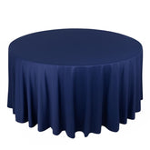 Scuba Round 120" Tablecloth Navy Blue - Wrinkle Free & Stain Resistant Seamless Table Cover