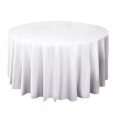 Scuba Round 120" Tablecloth White - Wrinkle Free & Stain Resistant Seamless Table Cover for Weddings & Events