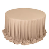 Scuba Round 132" Tablecloth Nude - Wrinkle Free & Stain Resistant Seamless Table Cover