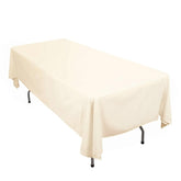 Scuba Rectangular 60"x102" Tablecloth Beige - Wrinkle Free & Stain Resistant Table Cover