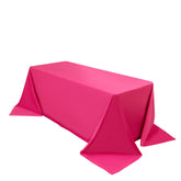 Scuba Rectangular 90"x132" Tablecloth Fuchsia - Wrinkle Free, Stain Resistant & Seamless Table Cover