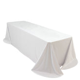 Scuba Rectangular 90"x156" Tablecloth White with Rounded Corners – Seamless, Wrinkle Free & Stain Resistant Table Cover