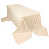 Scuba Rectangular 90"x156" Tablecloth Beige - Wrinkle Free, Stain Resistant & Seamless Table Cover