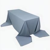 Scuba Rectangular 90"x156" Tablecloth Dusty Blue - Wrinkle Free, Stain Resistant & Seamless Table Cover