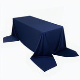 Scuba Rectangular 90"x156" Tablecloth Navy Blue - Wrinkle Free, Stain Resistant & Seamless Table Cover