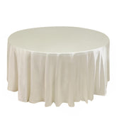 Scuba Round 120" Tablecloth Shimmering Pearl White - Wrinkle Free, Stain Resistant & Seamless Table Cover