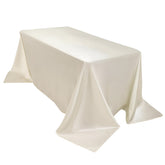 Scuba Rectangular 90"x132" Tablecloth Shimmering Pearl White - Wrinkle Free & Stain Resistant Seamless Table Cover