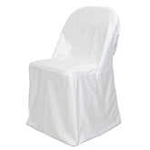 Scuba Stretch Folding Chair Cover White - Wrinkle Free & Durable Slipcover