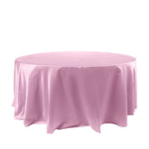 Satin 120" Round Tablecloth Pink - Stylish Seamless Table Cover