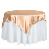 Satin 60"x60" Table Overlay Square Tablecloth Nude - Smooth Silky Touch Table Cover