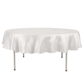 Satin 90" Round Tablecloth Ivory - Smooth and Lustrous Table Cover