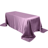 Satin Rectangular 90"x132" Tablecloth Violet Amethyst - Seamless Table Cover