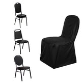 Scuba Stretch Chair Cover Black for Banquet Chairs Slim Fit Design - Wrinkle Free and Durable Slipcover