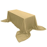 Sequin 90"x156" Rectangle Tablecloth Champagne - Seamless Twinkling Table Cover