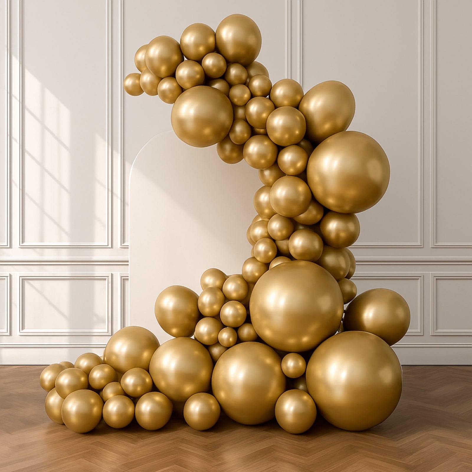 Set of 110 Gold Balloon Garland Kit – Biodegradable Extra Strong Latex Balloons for Party Arch Décor
