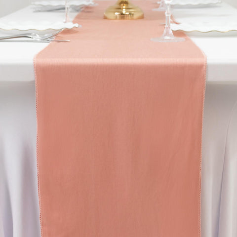 Scuba Polyester 12"x108" Table Runner Dusty Rose - Wrinkle-Free Table Linen