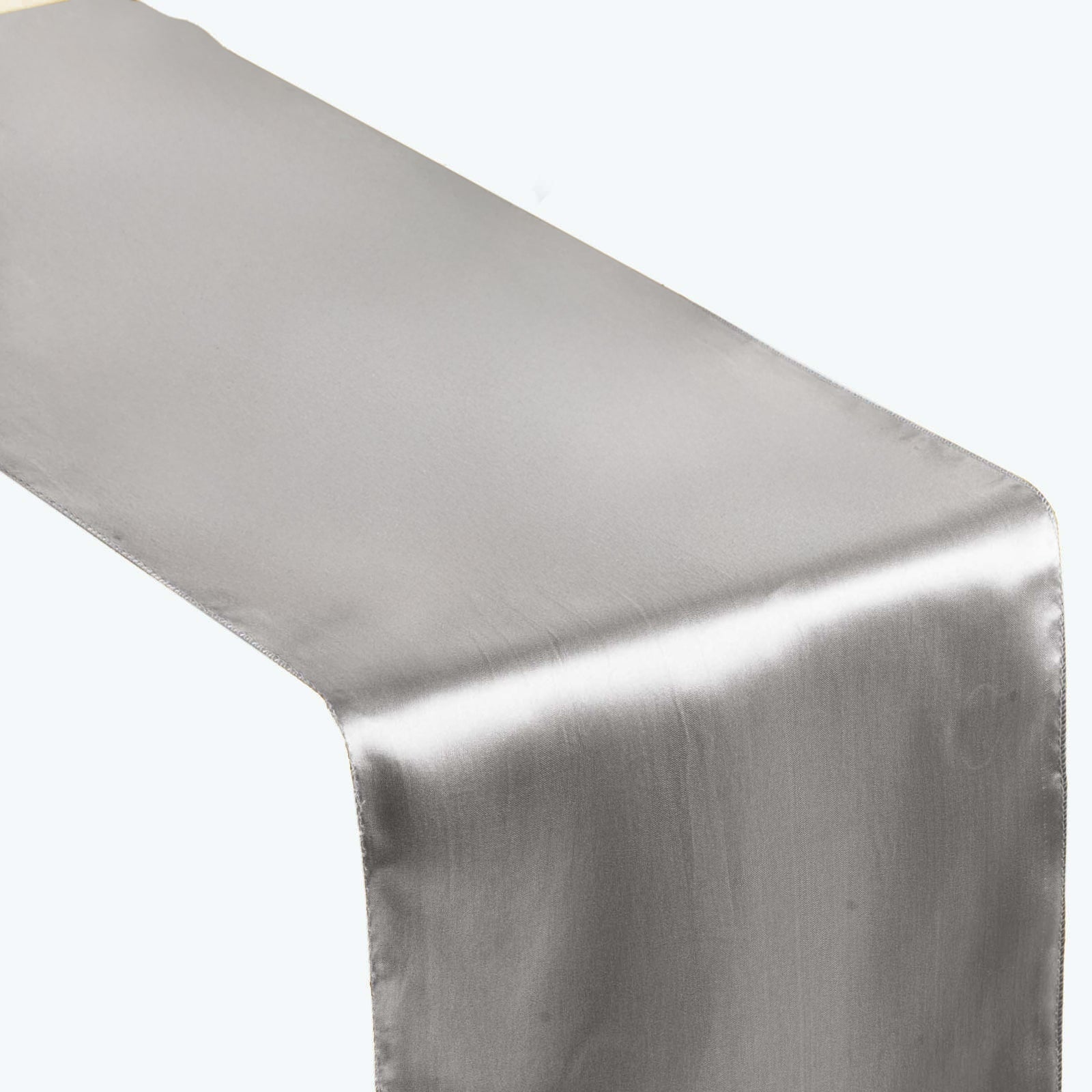 Satin 12"x108" Table Runner Silver - Stylish Table Linen