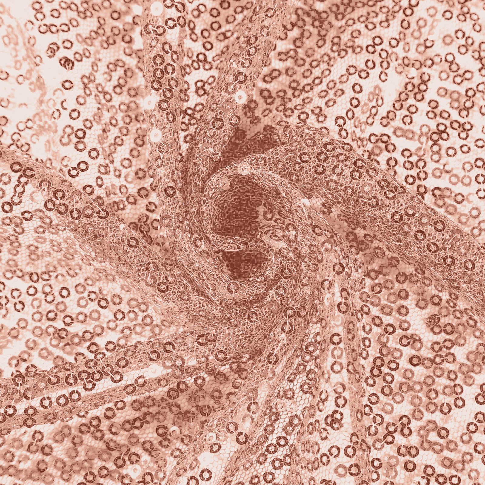 Sequin 132" Round Tablecloth Rose Gold - Seamless Dazzling Table Cover