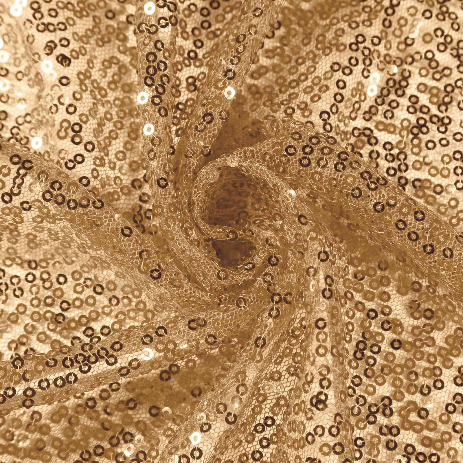 Sequin 132" Round Tablecloth Gold - Seamless Dazzling Design for Refined Events