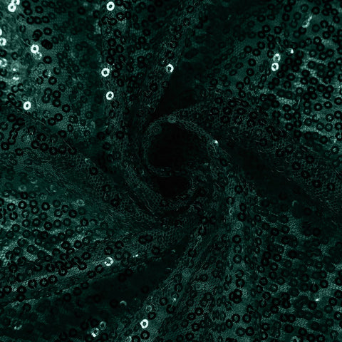 Sequin 132" Round Tablecloth Hunter Emerald Green - Seamless Dazzling Table Cover