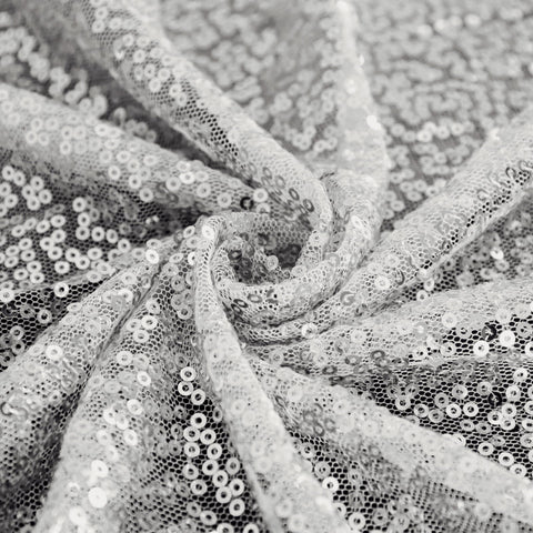 Sequin 60"x126" Rectangle Tablecloth Silver - Glittering Finish Table Cover