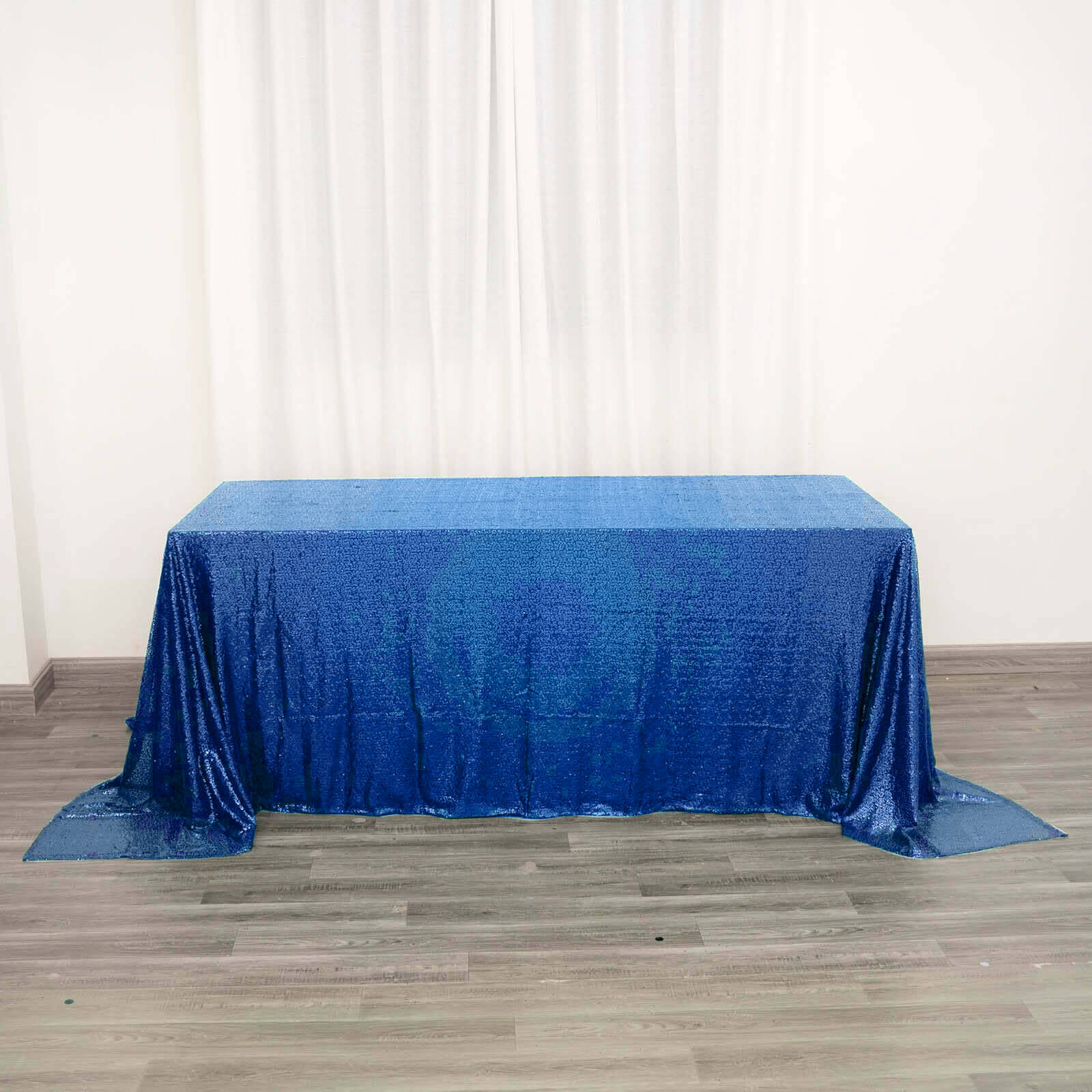 Sequin 90"x132" Rectangle Tablecloth Royal Blue - Seamless Sparkly Table Cover