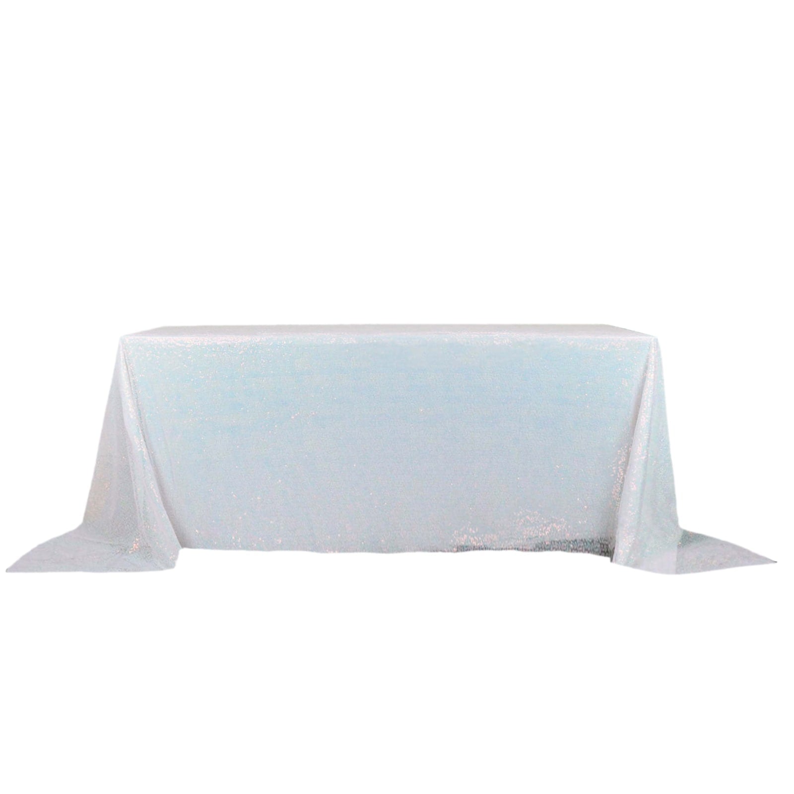 Sequin 90"x132" Rectangle Tablecloth Iridescent Blue - Seamless Sparkly Table Cover