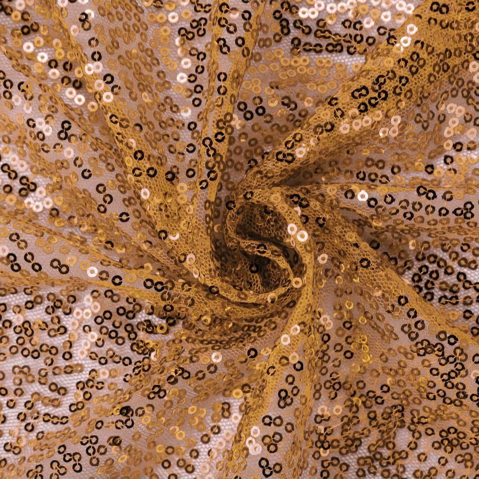 Sequin 90"x132" Rectangle Tablecloth Gold - Seamless Sparkly Design for Luxe Occasions