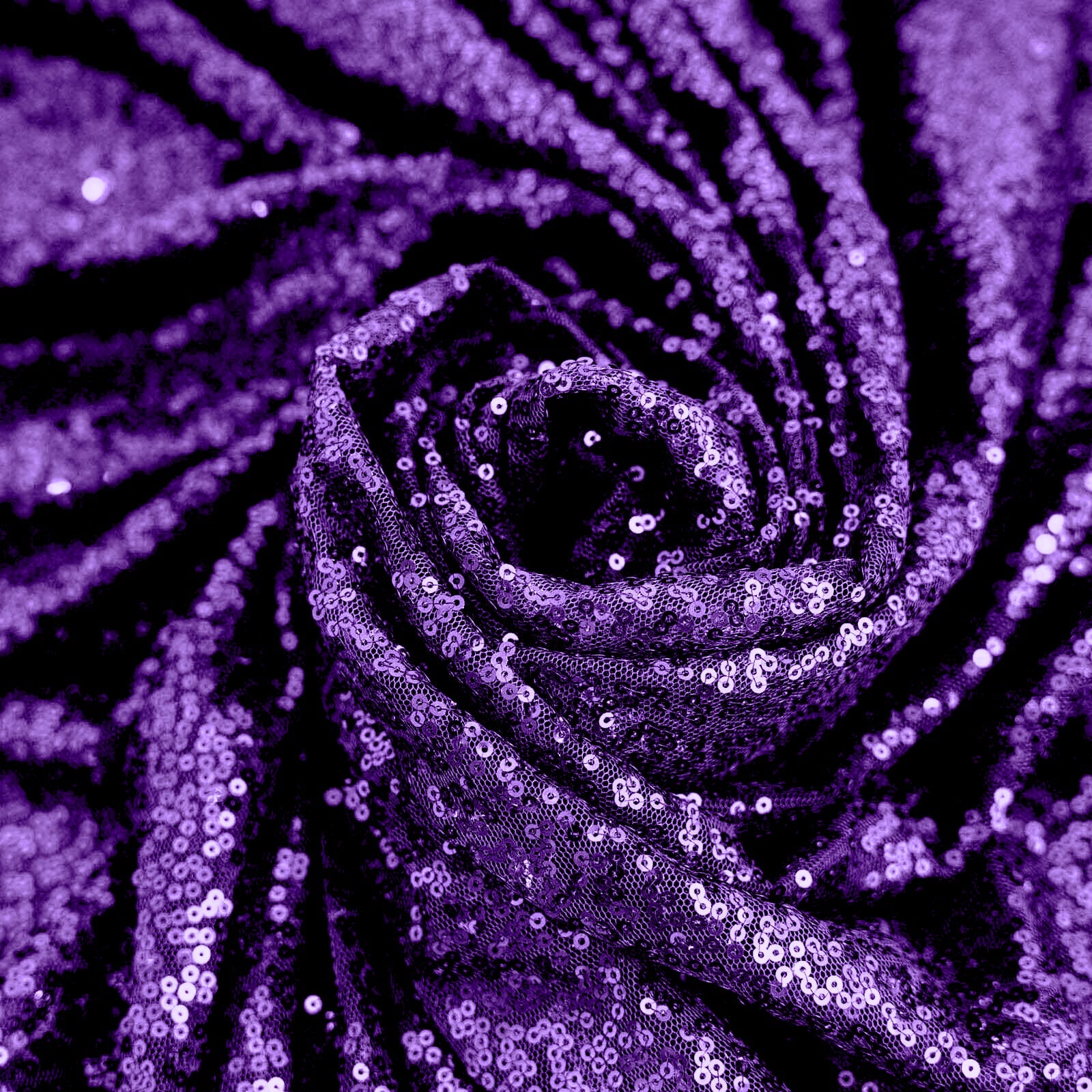 Sequin 90"x132" Rectangle Tablecloth Purple - Seamless Sparkly Table Cover