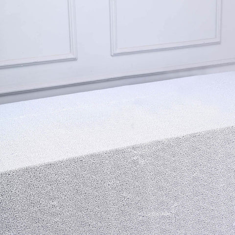 Sequin 90"x156" Rectangle Tablecloth White - Seamless Twinkling Design for Chic Celebrations