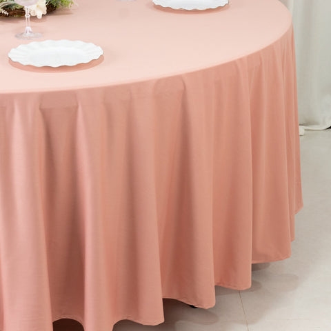 Scuba Round 108" Tablecloth Dusty Rose - Wrinkle Free & Stain Resistant Table Cover