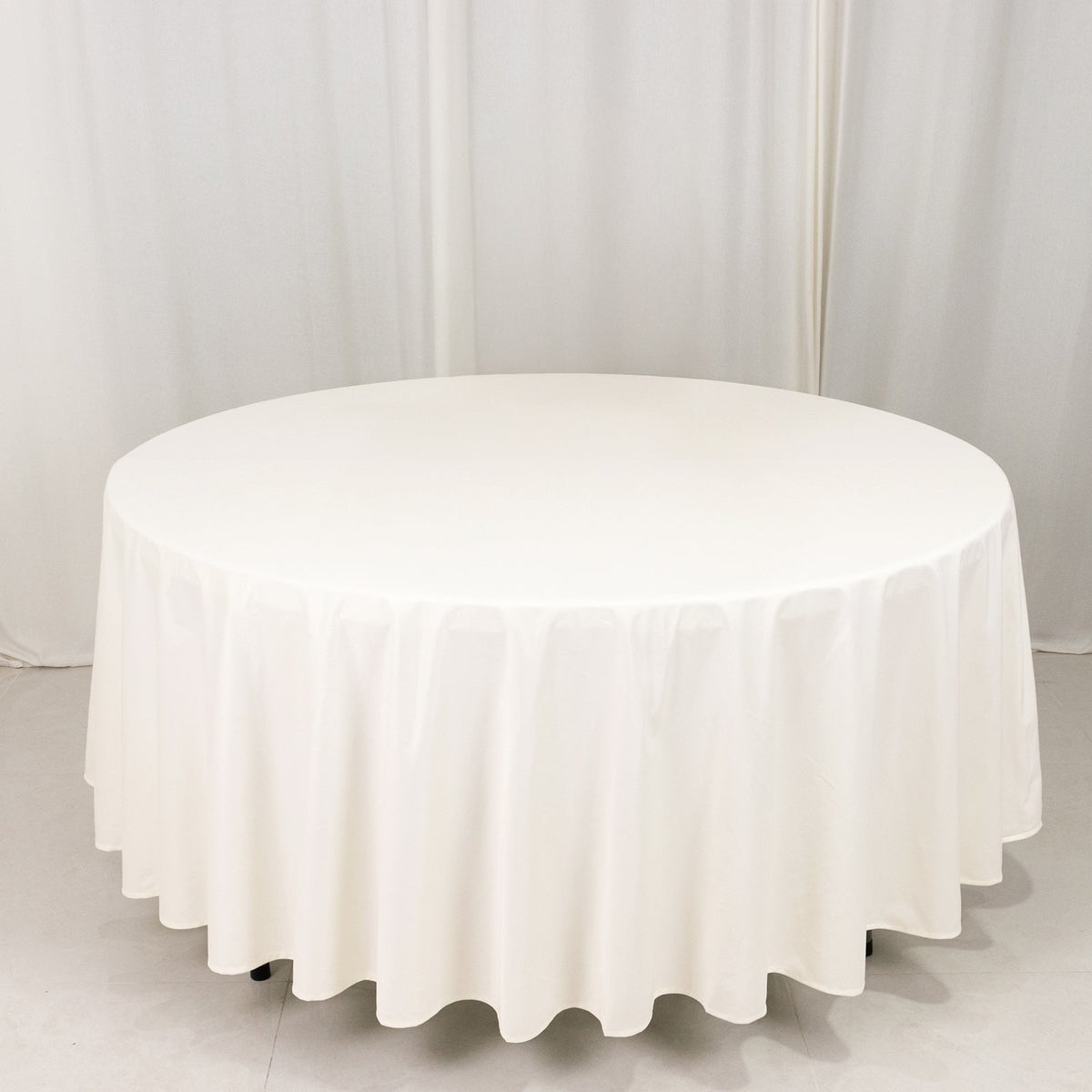 Scuba Round 108" Tablecloth Ivory - Wrinkle Free & Stain Resistant Table Cover