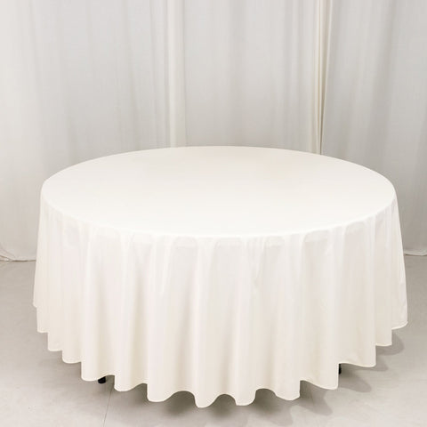 Scuba Round 108" Tablecloth Ivory - Wrinkle Free & Stain Resistant Table Cover