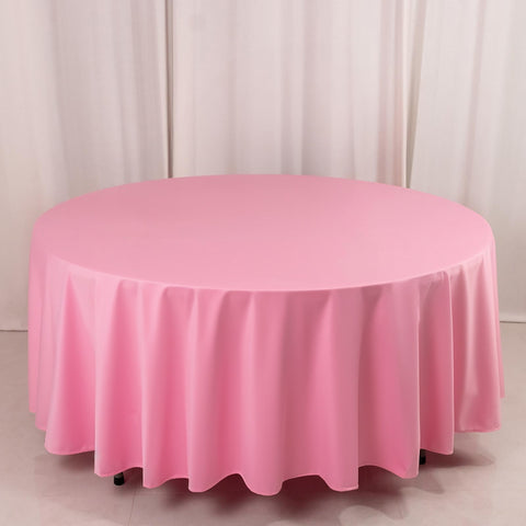 Scuba Round 108" Tablecloth Pink - Wrinkle Free & Stain Resistant Table Cover