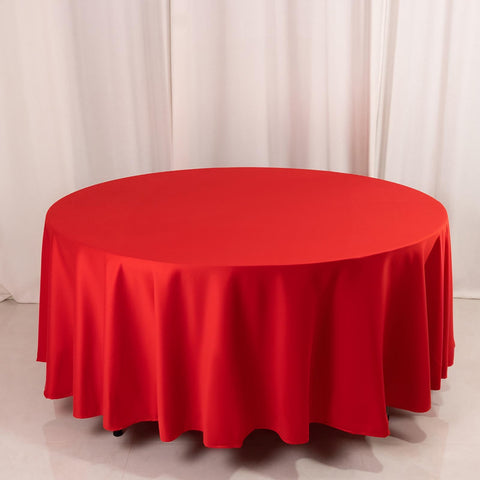 Scuba Round 108" Tablecloth Red - Wrinkle Free & Stain Resistant Table Cover