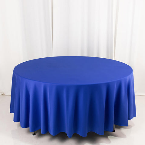 Scuba Round 108" Tablecloth Royal Blue - Wrinkle Free & Stain Resistant Table Cover