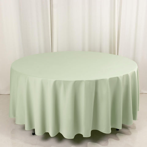 Scuba Round 108" Tablecloth Sage Green - Wrinkle Free & Stain Resistant Table Cover