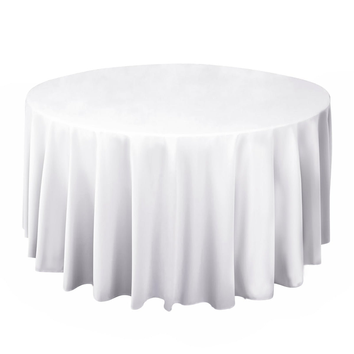 Scuba Round 108" Tablecloth White - Wrinkle Free & Stain Resistant Table Cover for Exquisite Events