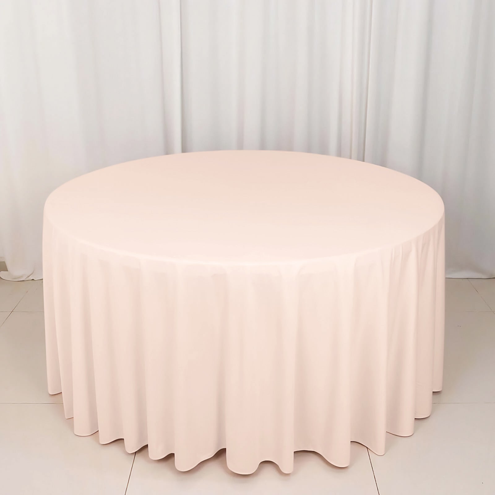Scuba Round 120" Tablecloth Blush - Wrinkle Free & Stain Resistant Seamless Table Cover