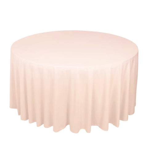 Scuba Round 120" Tablecloth Blush - Wrinkle Free & Stain Resistant Seamless Table Cover