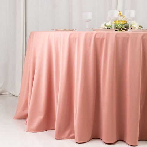 Scuba Round 120" Tablecloth Dusty Rose - Wrinkle Free & Stain Resistant Seamless Table Cover
