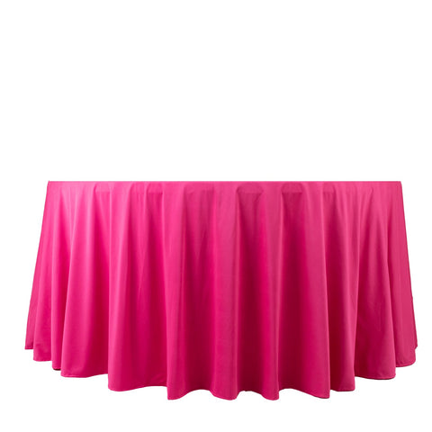 Scuba Round 120" Tablecloth Fuchsia - Wrinkle Free & Stain Resistant Seamless Table Cover