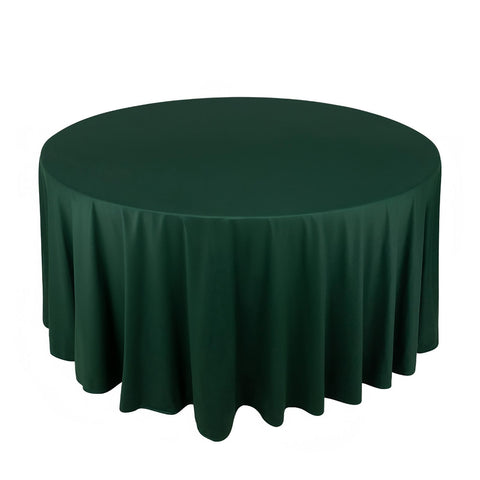 Scuba Round 120" Tablecloth Hunter Emerald Green - Wrinkle Free & Stain Resistant Seamless Table Cover