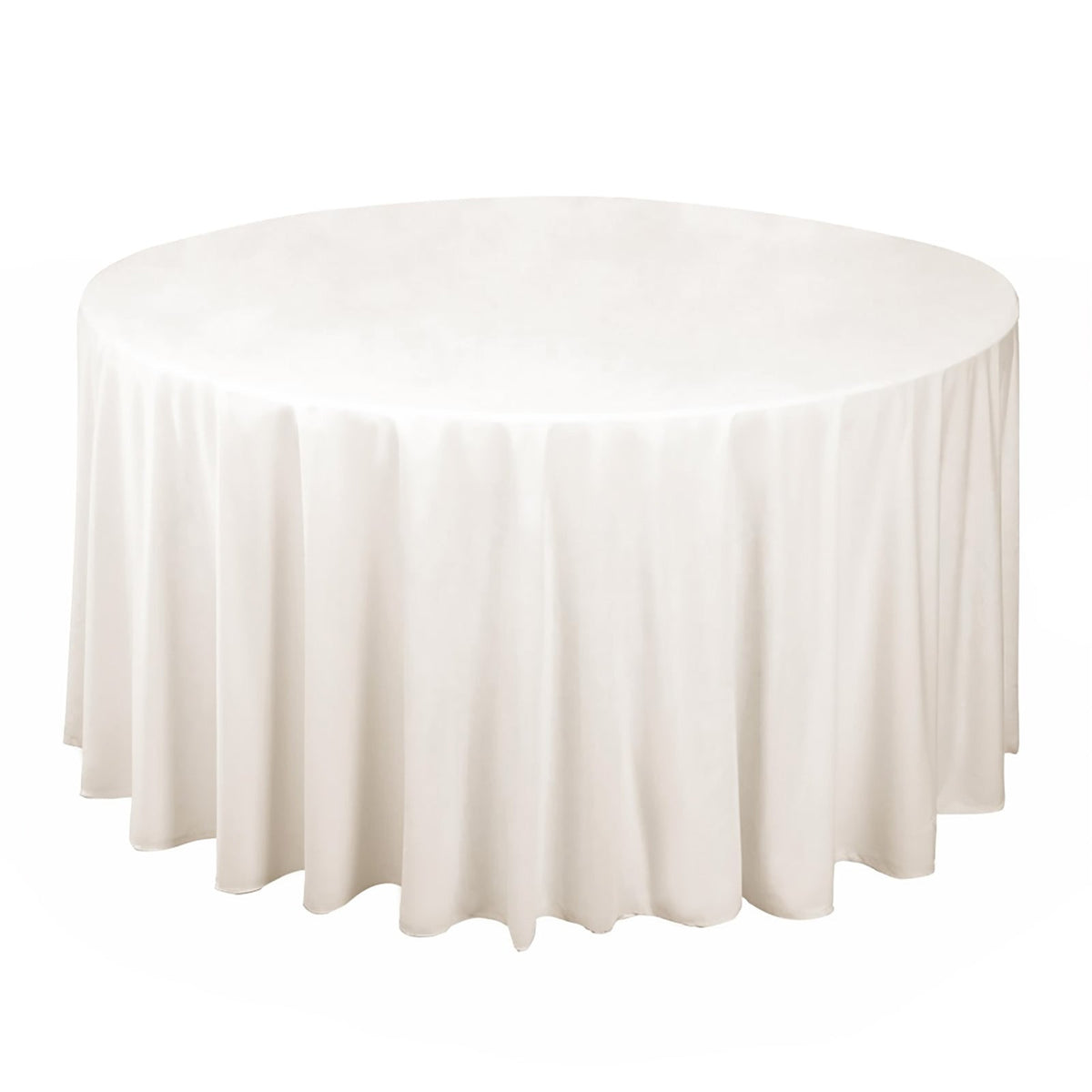 Scuba Round 120" Tablecloth Ivory - Wrinkle Free & Stain Resistant Seamless Table Cover