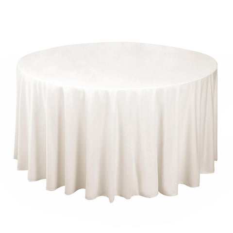 Scuba Round 120" Tablecloth Ivory - Wrinkle Free & Stain Resistant Seamless Table Cover