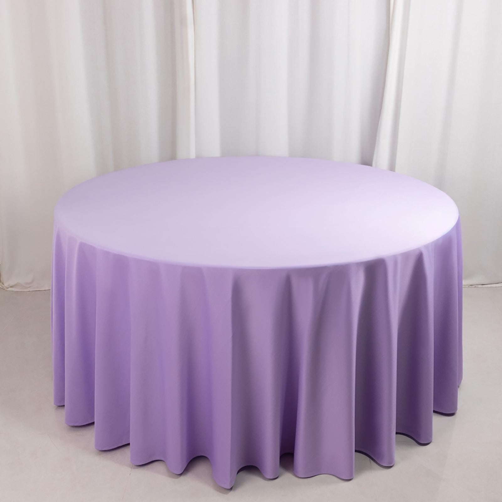 Scuba Round 120" Tablecloth Lavender Lilac - Wrinkle Free & Stain Resistant Seamless Table Cover